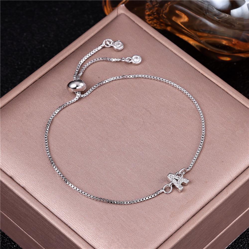 18K Gold Letter Knot Bracelet: Japanese-Korean Fashion for Women
