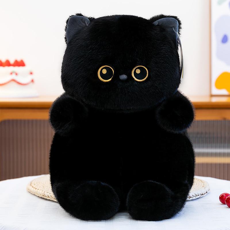 Pluche kat met PP-katoenvulling, zachte dierenknuffel voor kinderen en volwassenen.