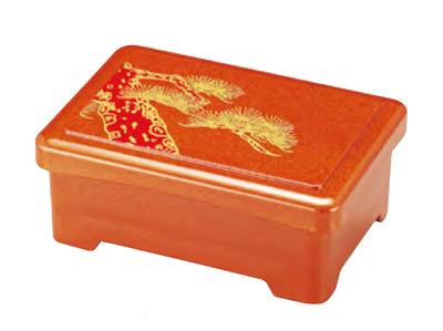 Wakaizumi Aalbox Lang Rote Kiefer und Zinnoberrote Lackware, D.X. Schachtel, Birnbaum-Grundlack, 1-568-1
