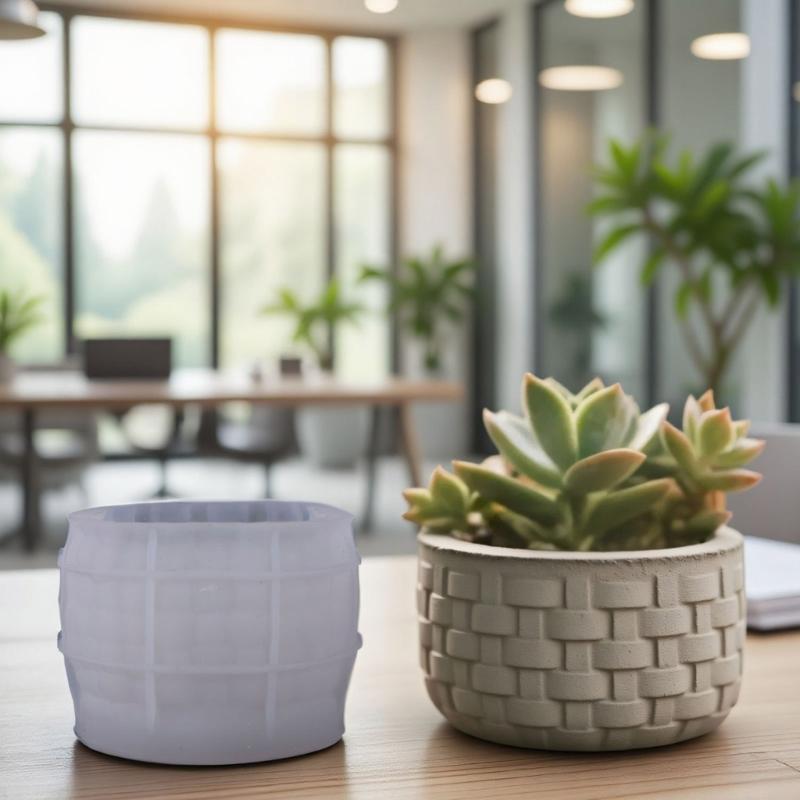 Flexible Silicone Woven basket Planter Mold Jewelry Making Tool Silicone Texture for Easy Demolding and Multipurpose Use