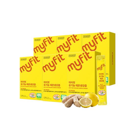 Dongkook Pharmaceutical Myfit Organic Lemon Ginger Juice 14 Count 6 Boxes