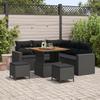 8-piece Garden Sofa Set with Black Rattan Cushions, 3-piece Garden Dining Set with Cushions 3361609