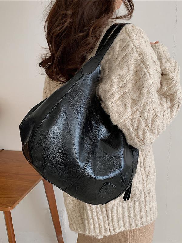 2026 European & American Retro Soft Leather Large-Capacity Tote Handbag