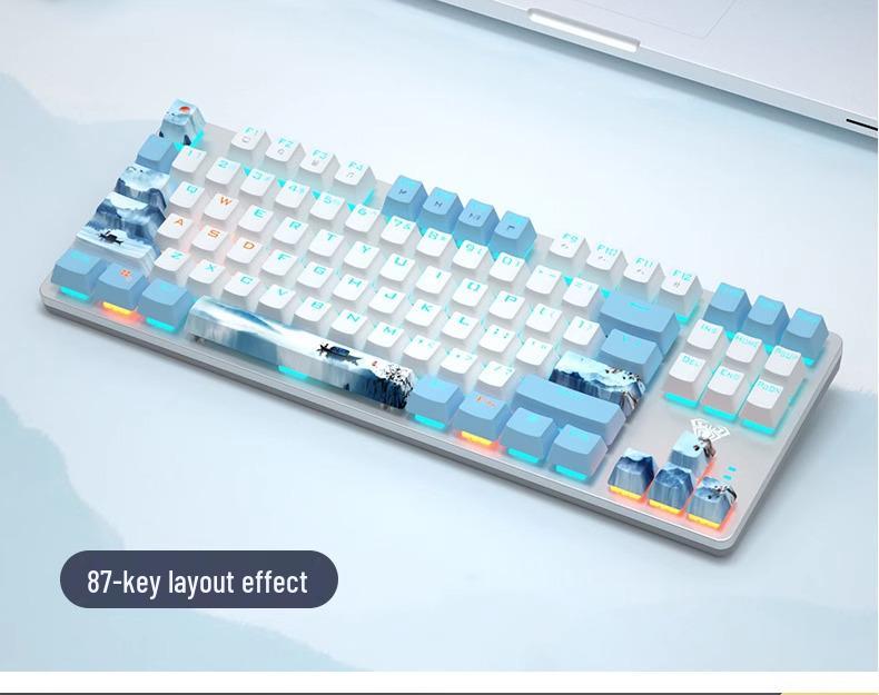 Whale Dream Mountain Light Mechanische Tastatur-Tastenkappen - 10 PBT-Farbsublimations-Tastenkappen, rutschfest und verschleißfest