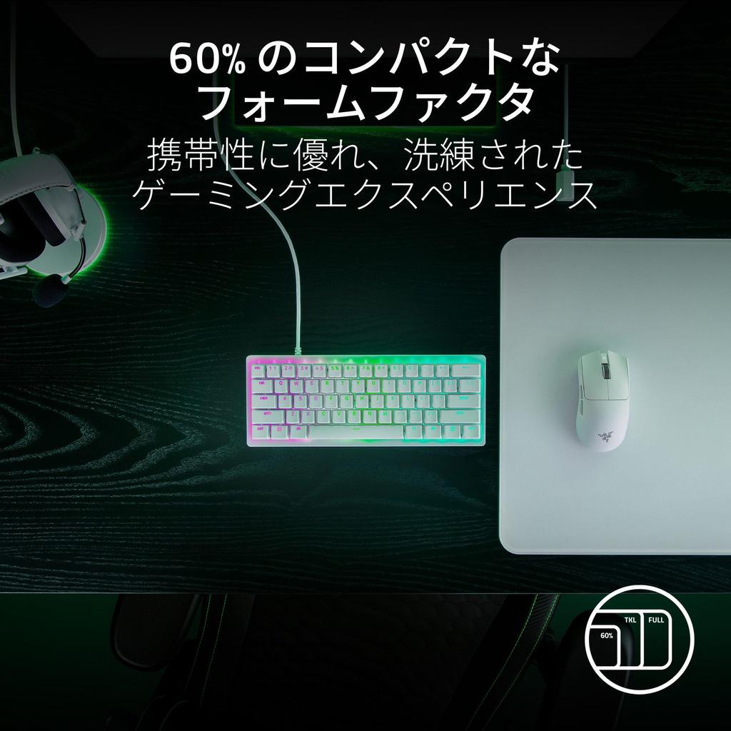 Razer Huntsman V3 Pro Mini JP Analog Gaming Keyboard with Rapid Triggers and Adjustable Analog Optical 40G Actuation Japanese Huntsman V3 Pro Mini JP