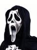 1pc Halloween Mask, Black Headscarf Skeleton Head, Horror Makeup Mask Halloween Supplies Stage Performance Props, Mask, Roleplay Mask