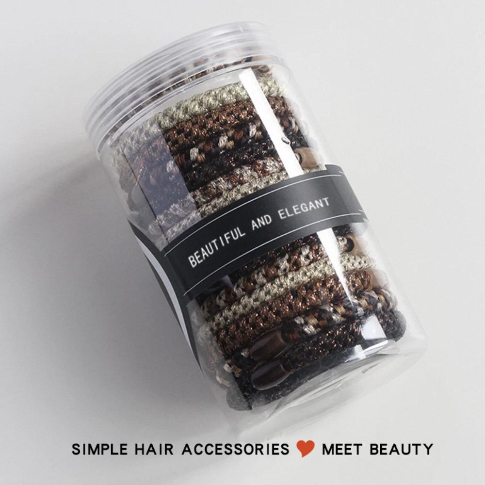 15pcs/set Braided Twisted Elastic Hair Band Cans Packaging Rubber Bands Fashion Hair Ties