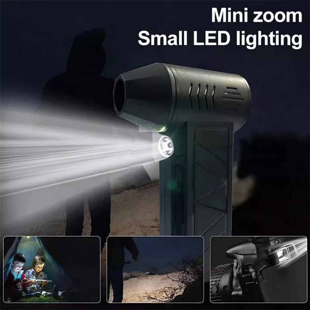 130000RPM Brushless Mini Air Blower Electric Air Duster 3 Gear Turbo Violent Blower Rechargeable with Light Car Cleaning