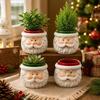 Resin Santa Claus Flower Pot Cartoon Succulents Flowerpot Tabletop Plant Planter  Office