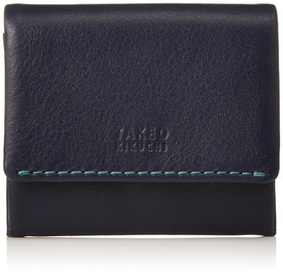 Takeo Kikuchi Men's Coin Purse, Morbido Series, Navy