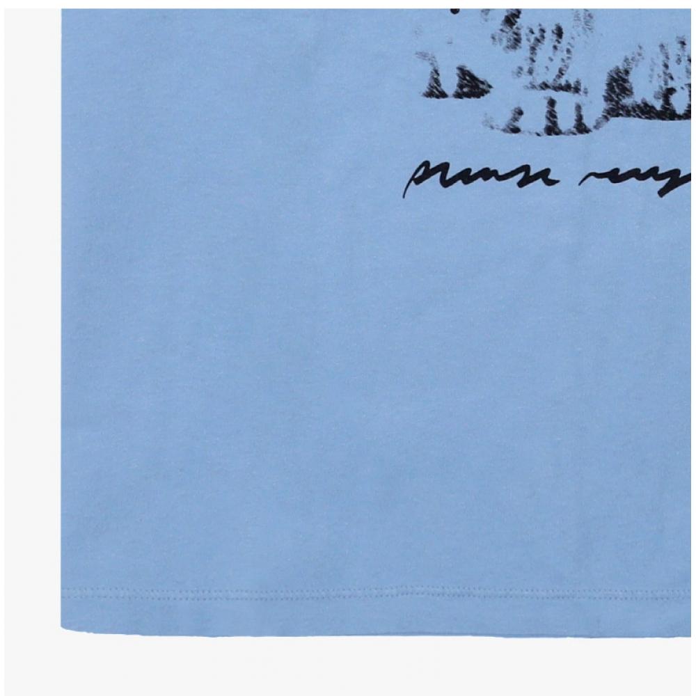 Ganni Bunny Logo Print Damen Kurzarmhemd T4155 326