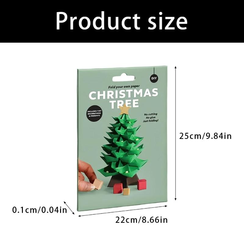 Christmas Tree Paper Craft Set Hand On Learning Toy Fun Paper Kits For Parents Children Activity Holiday Decoration