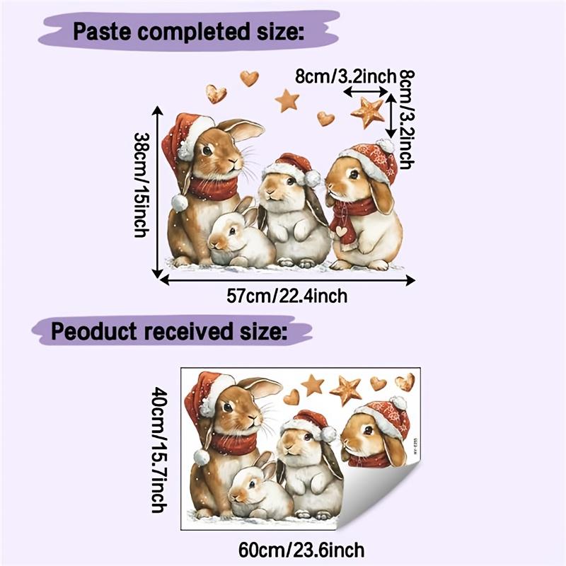 1pc Cute Rabbit Wall Stickers - Family, Self-Adhesive Removable Holiday Decals for Bedroom Living Room Background Walls