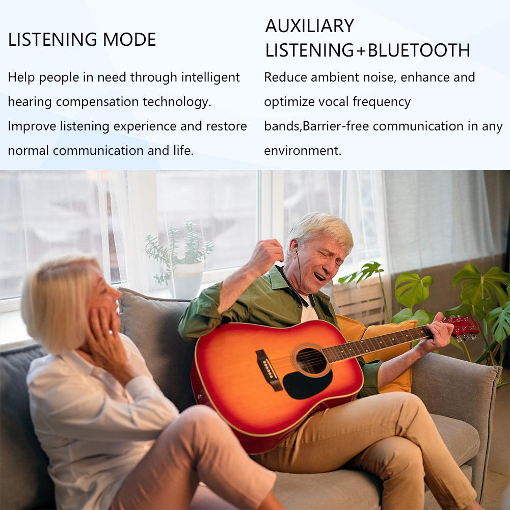 Bluetooth neck hanging binaural in ear neck hanging hearing aid