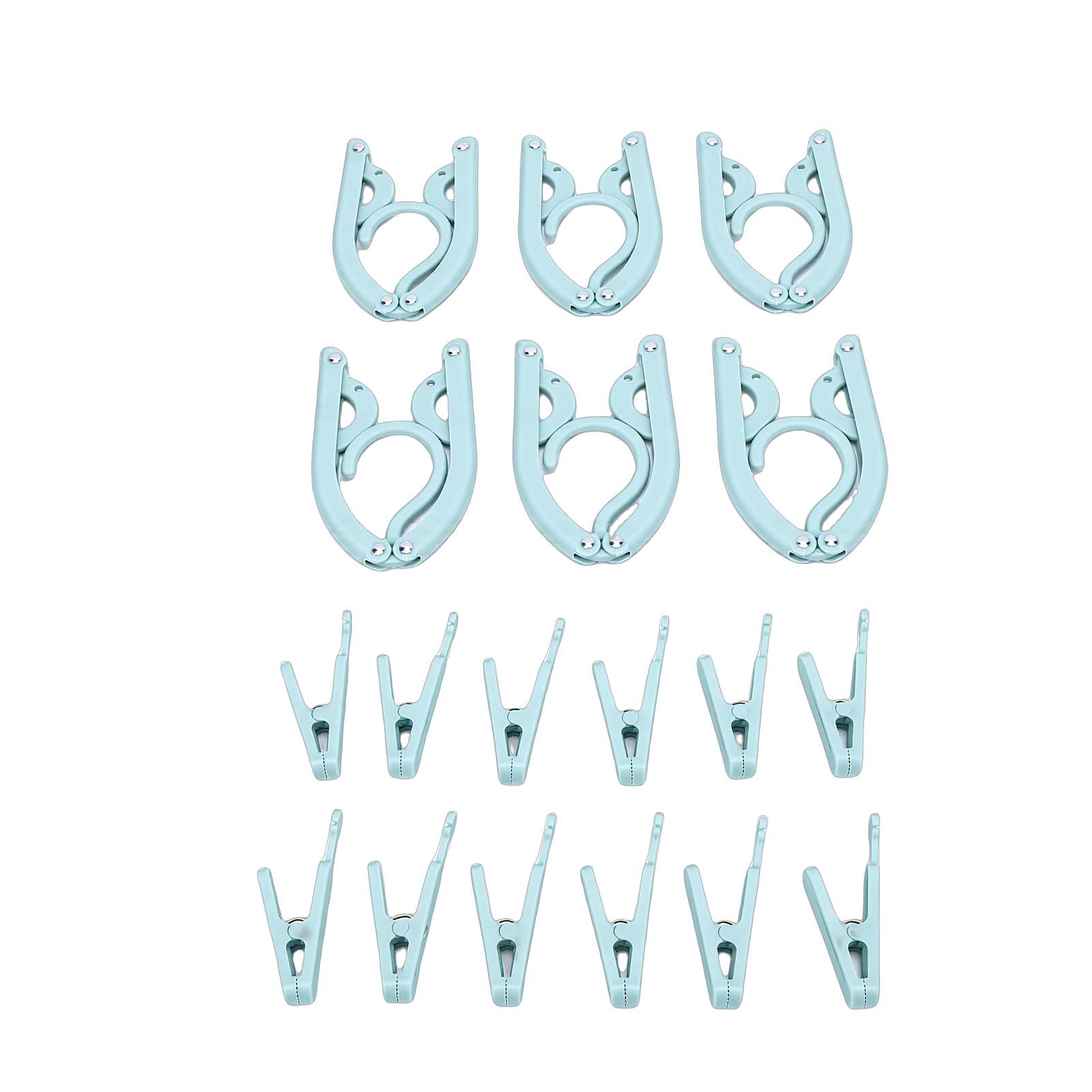 6 шт Дорожные вешалки с 12 зажимами складные портативные вешалки для одежды из ПП с сумкой для хранения для чемодана кемпинга отеля автодома 1180₽