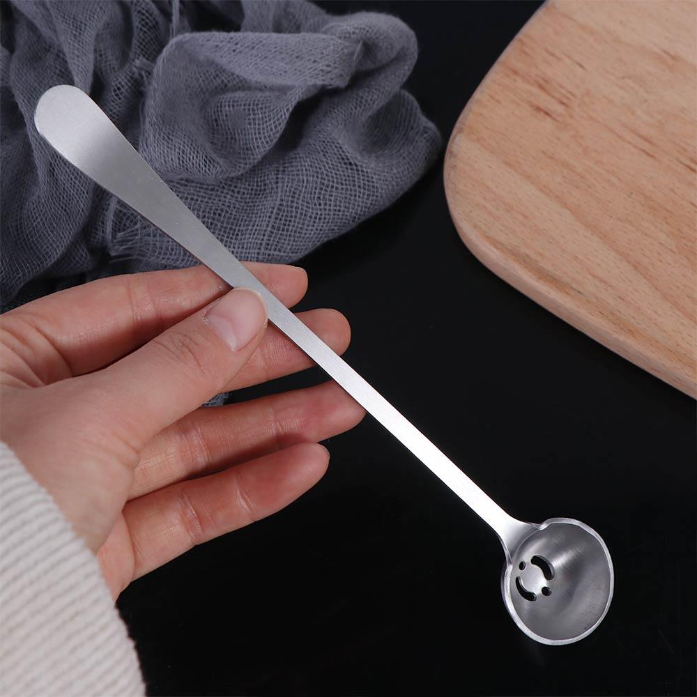 Edelstahl Oliven Sieblöffel Langer Griff Gurkenlöffel Marmelade Geschlitzter Löffel Fleischbällchen