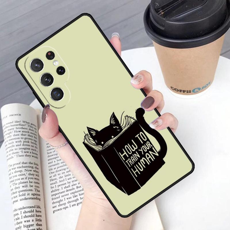 Black Cat phone case Cover For Samsung Galaxy S24 S25 Ultra S21 S22 Ultra S10E Note 10 Plus Note 20 FE S23