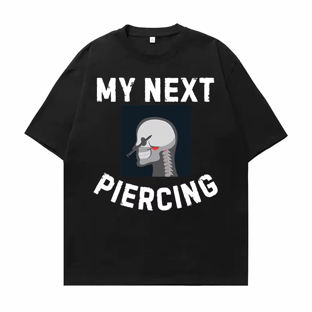 

My Next Piercing Funny Lobotomy Meme Graphic Tee Shirt for Men Summer 100% Cotton T-shirts Unisex Fashion Casual Hip Hop T Shirt S разноцветный