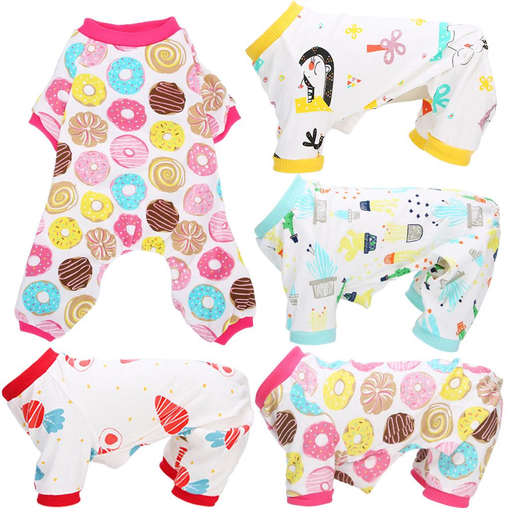 4Pcs Pet Dog Jumpsuit Soft Clothes Spring Summer Cotton Dogs Bodysuits Long Sleeve ShirtXL