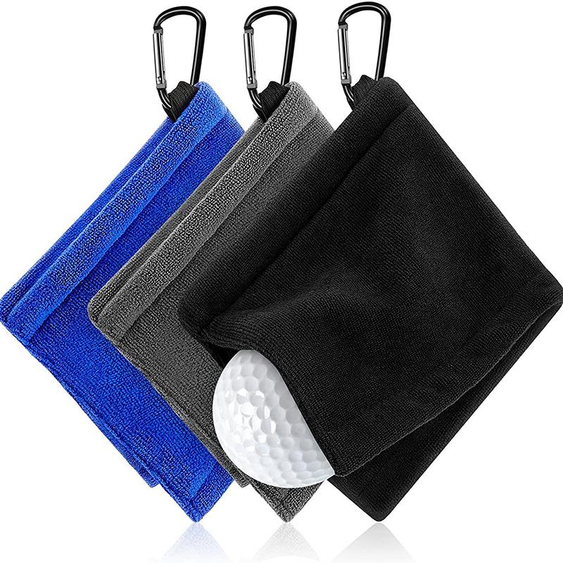 Microfiber Golf Ball Cleaning Towel with Hook Square Golf Ball and Club Cleaning Cloth Water Absorption Home Cleaning Towel