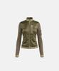 BADBLOOD Alpha 2 Racer Nylon Mix Knit Jacket - Military Green