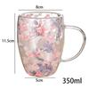 Creative Double Wall Glass Cup Dried Flower Filler Glass Cups Tea Coffee Cups Gifts High Borosilicate Glass Cups with Handles