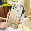 Anti-knock Flower Phone Case For Oukitel C22 Ring Back Cover Dirt-resistant Fashion Design Silicone Wrist Strap Lanyard