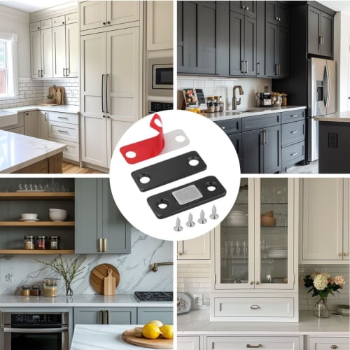 winova Magnetic Catch Latches, Stainless Steel, Ultra-Thin, Pack of 8, for Drawer Magnets, Cabinet Door Magnets, Sliding Doors, and Furniture Door Sto