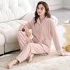 Women's Thickened Coral Fleece Pajamas Set - Long Sleeve, Warm, 2025 New Autumn/Winter Style Homewear