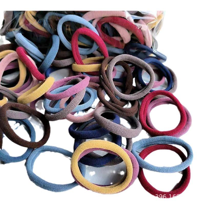 Hochelastische schwarze nahtlose Haargummis im koreanischen Stil für sicheres Zusammenbinden der Haare