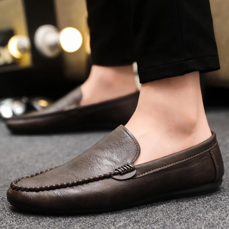 Genuine Leather Breathable Slip on Men Driving Shoes Luxury Brand Italian Men Loafers Men Casual Shoes Moccasins Chaussure Homme