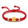 Pure Gold 999 Zodiac Red String Bracelet with Luck Beads for Baby's Full Moon or New Year