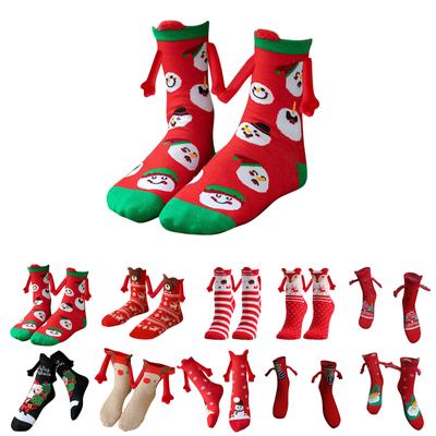 Coral Velvet Christmas Stockings Autumn And Winter Cotton Stickers Magnet Holding Socks Mid-rise Socks