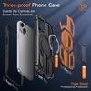 For iPhone 14 Magnetic Case Rotating Kickstand PC + TPU Shockproof Drop-proof Phone Cover