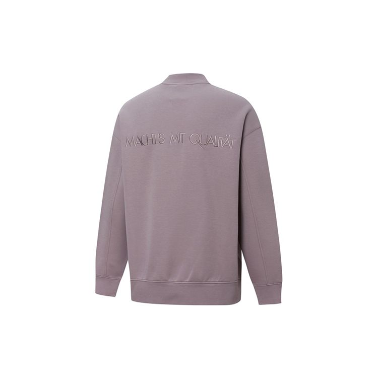 Puma Mmq Crew Embroidered Logo Solid High-Neck Knit Sweater Men Tops Pink Purple 534672-18