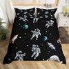 Space Theme Astronaut 3D Print Bedding Set Cozy Duvet Cover King Queen Twin Single Size Birthday Gift Boy Girl Kid Bedroom Decor