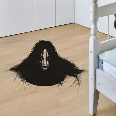 Halloween Horror Female Ghost Head Bedroom Living Room Floor Atmosphere Decoration Stickers