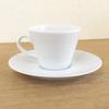 White coffee cups and saucers, set of 5, hotel-grade, commercial use, made in Japan