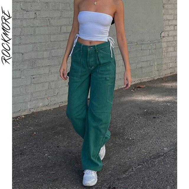 Buy Rockmore Green Vintage Cargo Jeans 