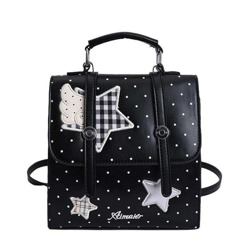 Spring and Summer New Fashion Trend Shoulder Messenger Bag Girls Commuter Leisure Backpack Multi-purpose Double Shoulder Small Schoolbag