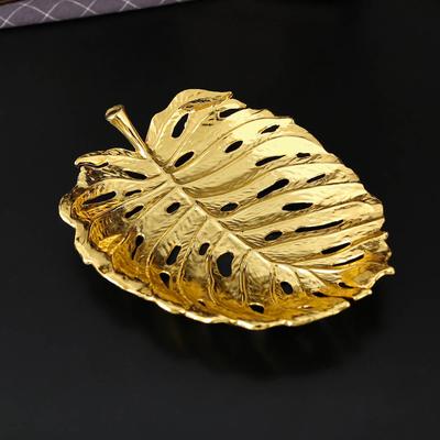 Kreatives Hohl-Europäisches Blatt Metalltablett Ornament Snackplatte Obst Zuhause Restaurant Esstisch Küche