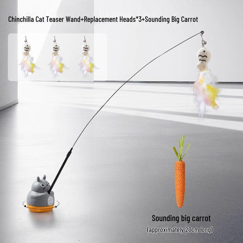 Long Pole Cat Teaser Wand Toy with Bell