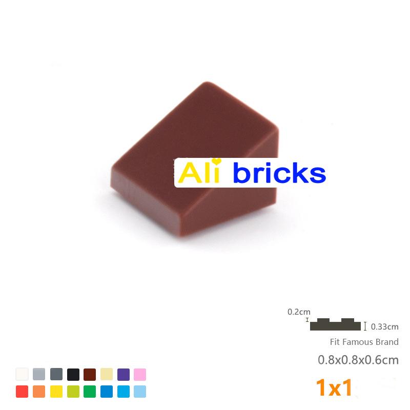 120pcs DIY Building Blocks Figure Smooth Bevel Bricks 1x1 Educational Creative Size Compatible With 54200 Toys for Children