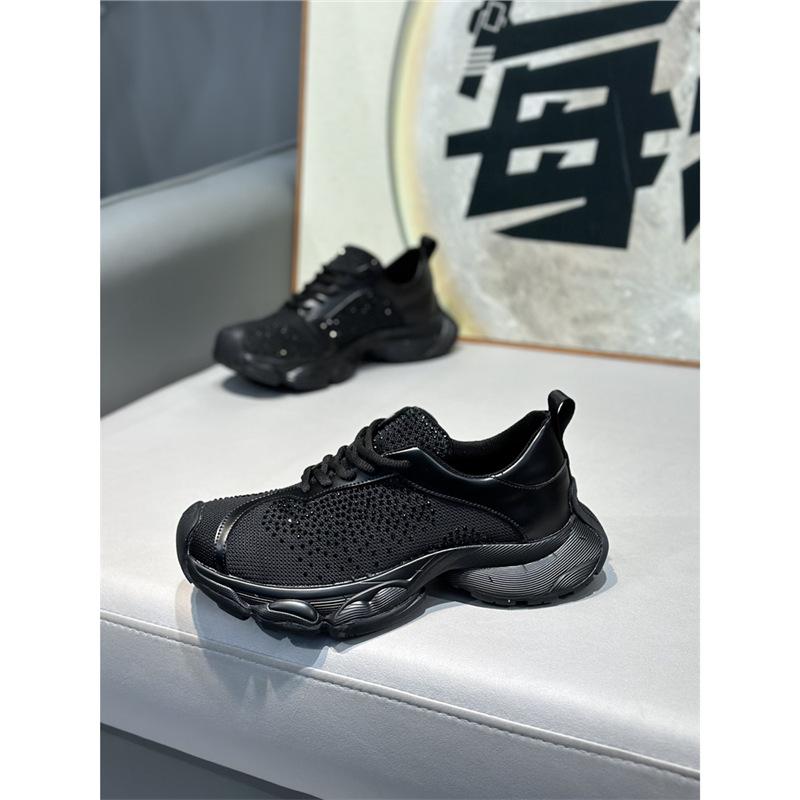 Spring new low-top mesh hot drilling comfortable casual breathable lace-up dad shoes qs