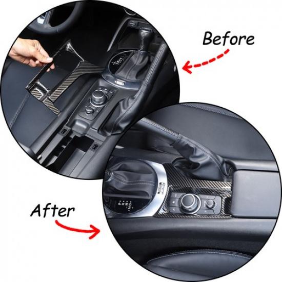 ABS Carbon fiber Center Console Multimedia Panel Cover Trim For Mazda MX-5 16-23