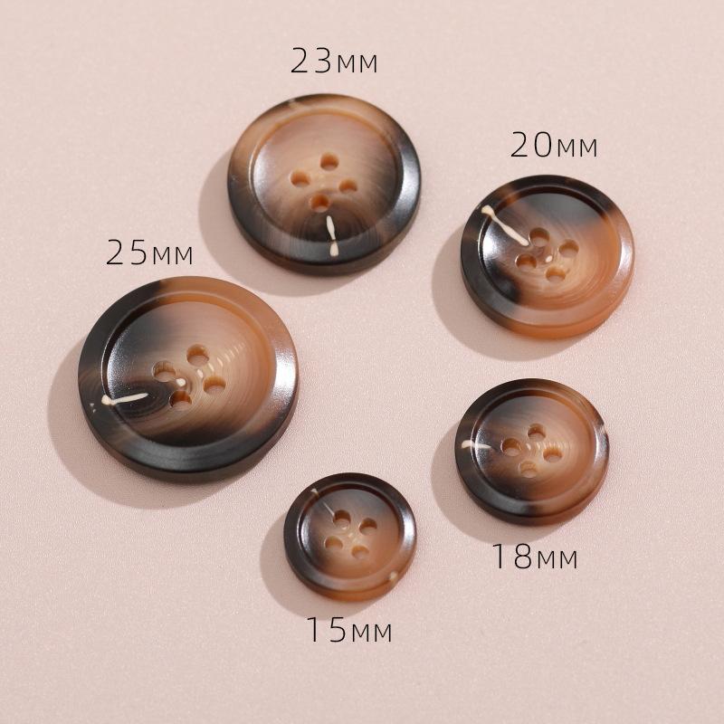 10Pcs Button Button Trench Coat Women'S Resin Black Button High-End Men'S Suit Clothes Coat Accessories Daquan Cardigan Suit