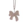 Rhinestone Bow Polymer Clay Car Rearview Mirror Hanging Ornament