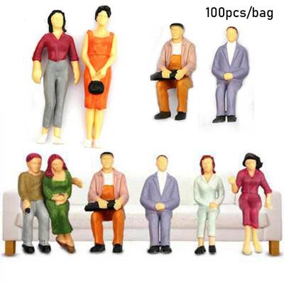 Decorations Mixed Color Pose People Figures Model Building Passengers Train Scenery DIY Character