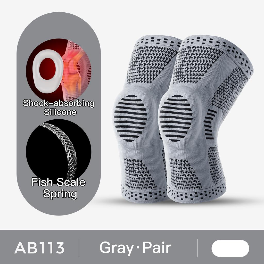1 Stück Kompressions-Kniebandage Silikon-Stütze für Knieschmerzen Laufen Fitnessstudio Training Sport Arthritis Linderung