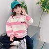 Girls Stylish Striped Sweatshirt Long Sleeve Pullover Top Casual Autumn Winter Kids Clothes